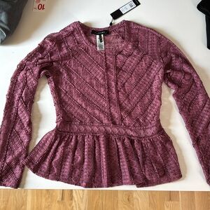 Sheer Deco Rose color lace top